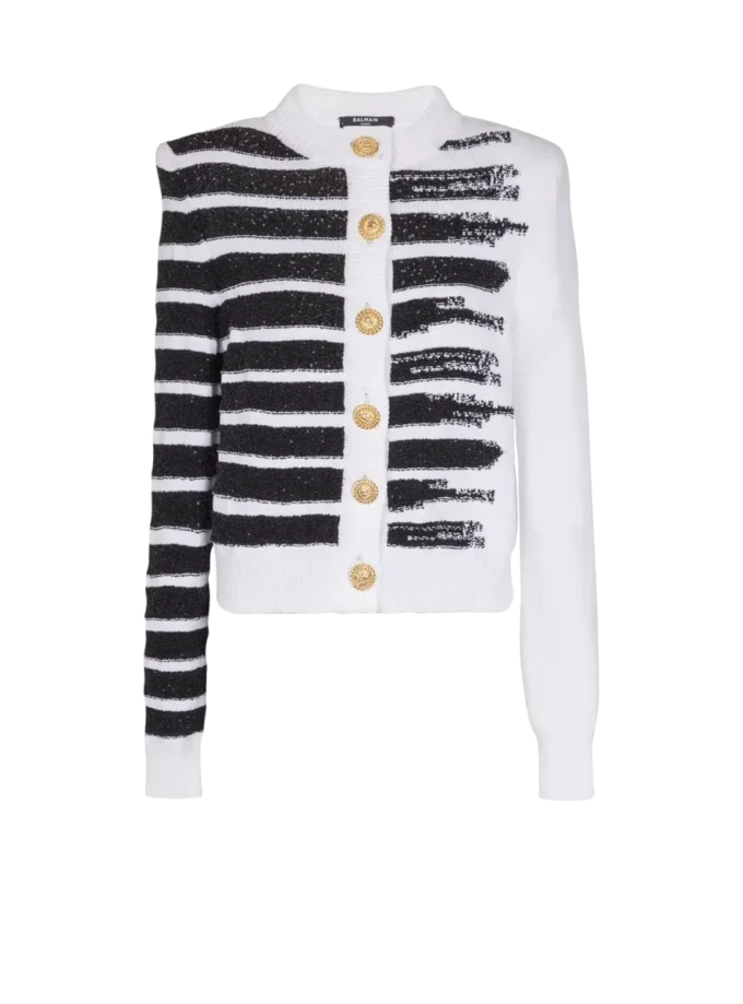Buttoned marinière cardigan Buttoned marinière cardigan
