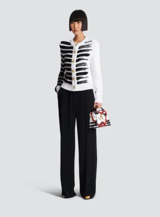 Buttoned marinière cardigan