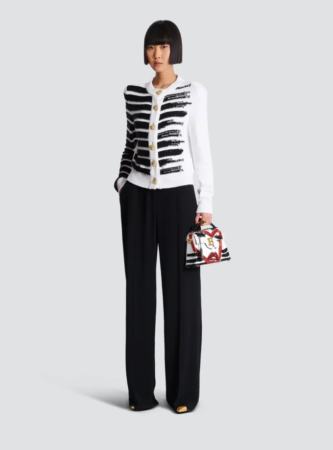 Buttoned marinière cardigan Buttoned marinière cardigan