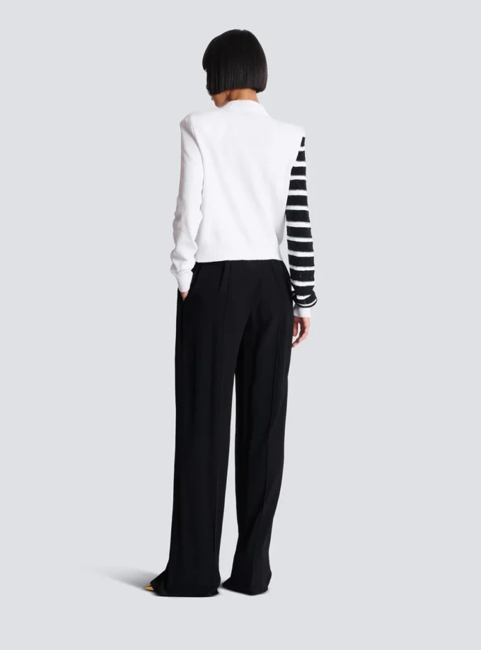 Buttoned marinière cardigan Buttoned marinière cardigan