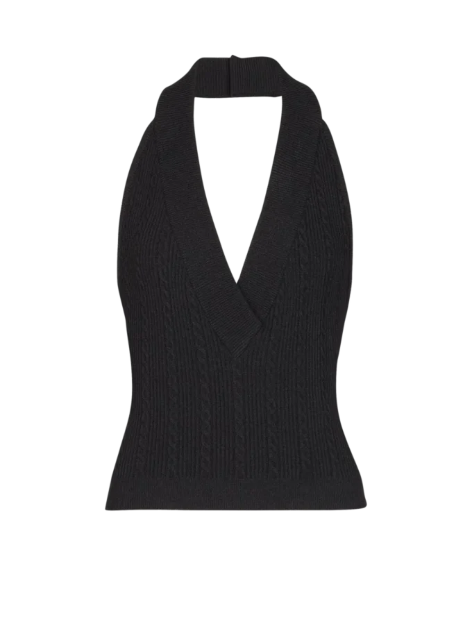 Cable-knit halterneck top Cable-knit halterneck top