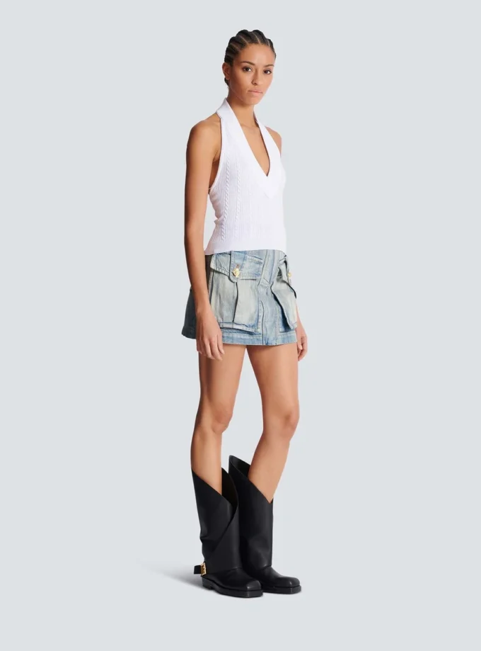 Cable-knit halterneck top Cable-knit halterneck top