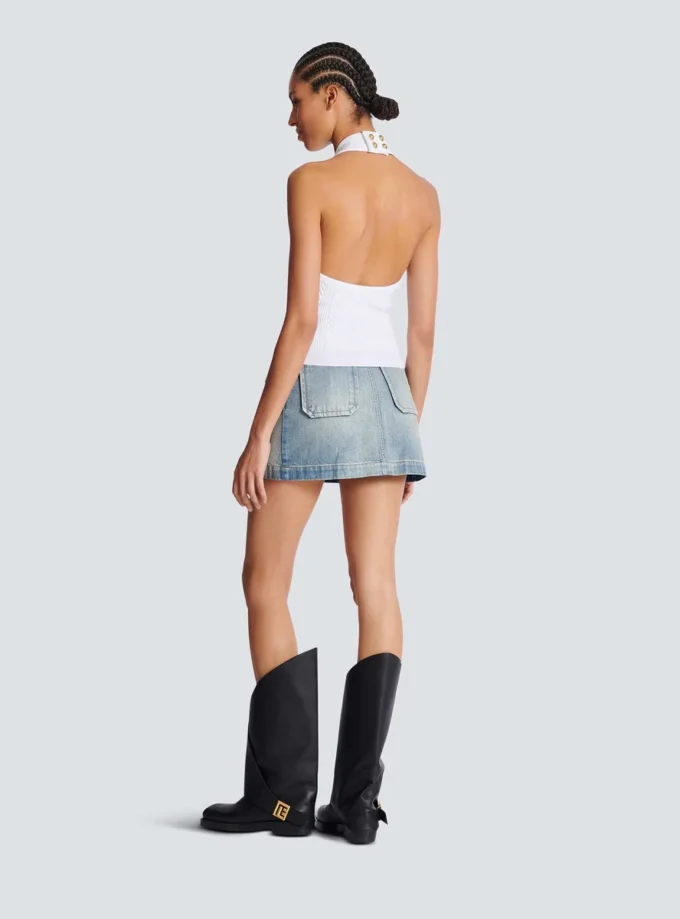 Cable-knit halterneck top Cable-knit halterneck top