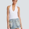 Cable-knit halterneck top Cable-knit halterneck top