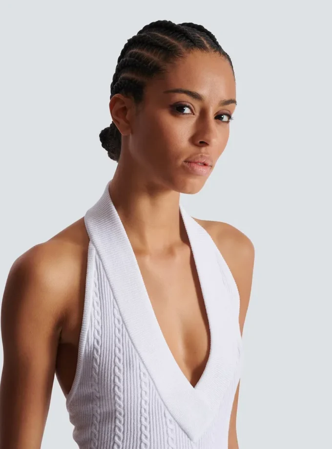 Cable-knit halterneck top Cable-knit halterneck top