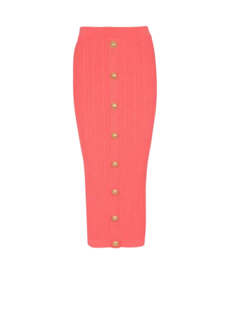 Cable-knit midi skirt