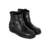 Calfskin leather biker ankle boots