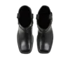 Calfskin leather biker ankle boots