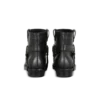 Calfskin leather biker ankle boots