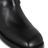 Calfskin leather biker ankle boots