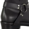 Calfskin leather biker ankle boots