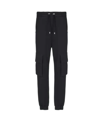Cargo joggers with Balmain Paris print