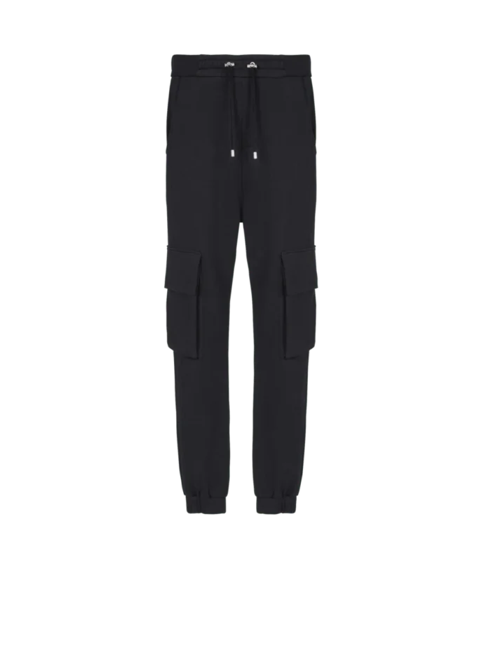 Cargo joggers with Balmain Paris print