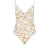 Chaînes pattern printed one-piece swimsuit Chaînes pattern printed one-piece swimsuit