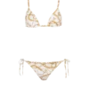 Chaînes pattern printed two-piece swimsuit Chaînes pattern printed two-piece swimsuit