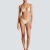 Chaînes pattern printed two-piece swimsuit Chaînes pattern printed two-piece swimsuit