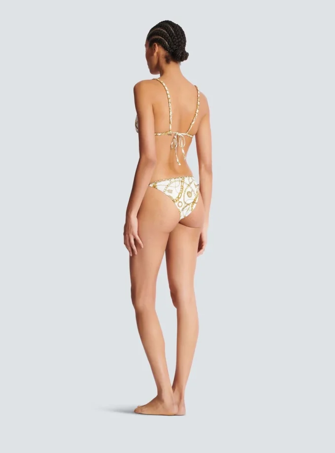 Chaînes pattern printed two-piece swimsuit Chaînes pattern printed two-piece swimsuit