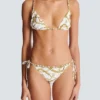 Chaînes pattern printed two-piece swimsuit Chaînes pattern printed two-piece swimsuit