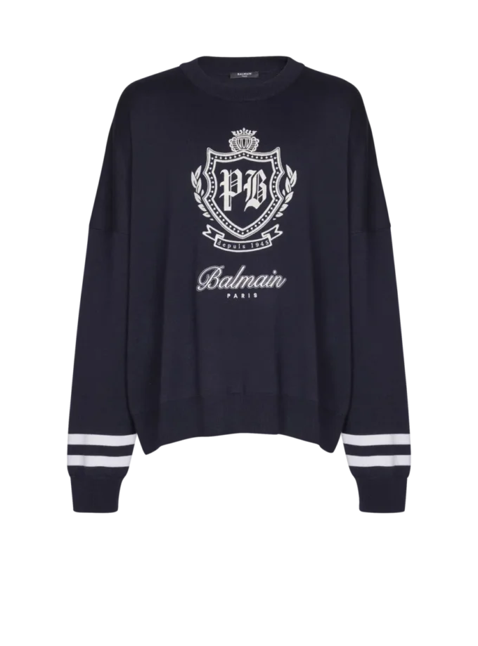 College Emblem knit jumper