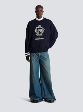 College Emblem knit jumper