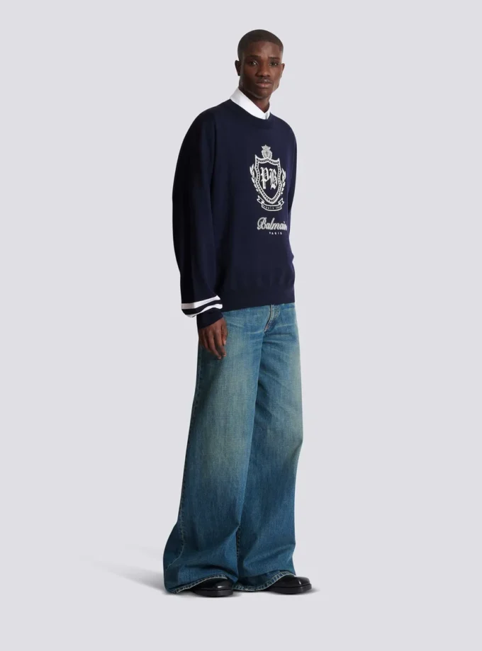 College Emblem knit jumper