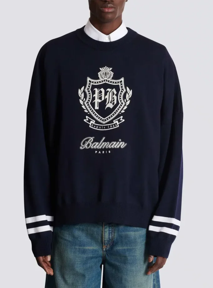 College Emblem knit jumper