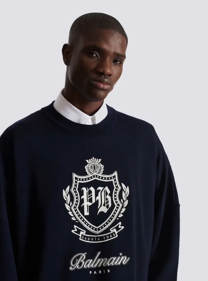 College Emblem knit jumper