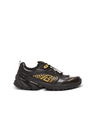 Cosmic Dust glazed leather trainers