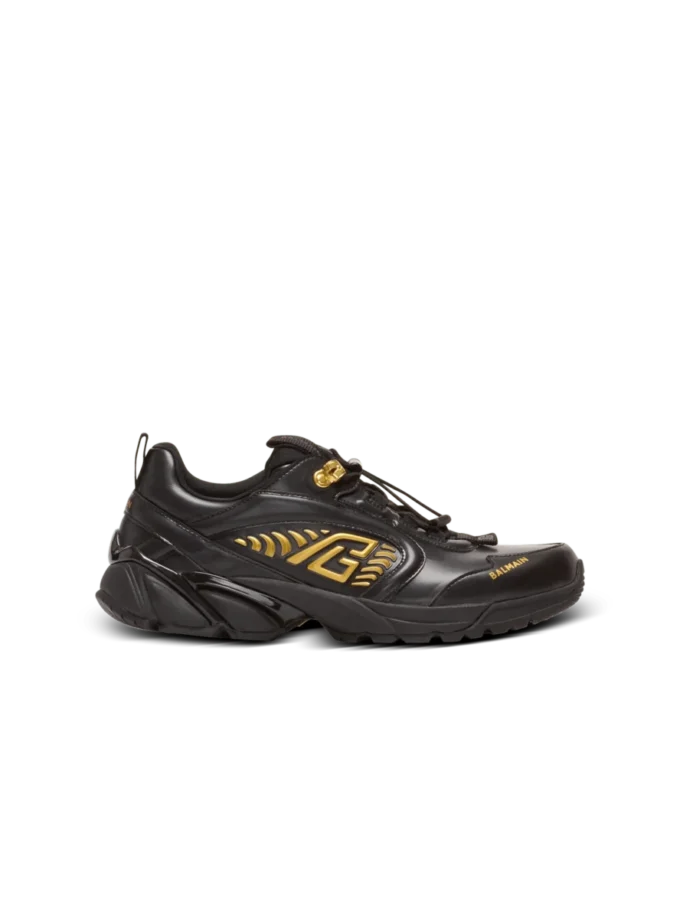 Cosmic Dust glazed leather trainers