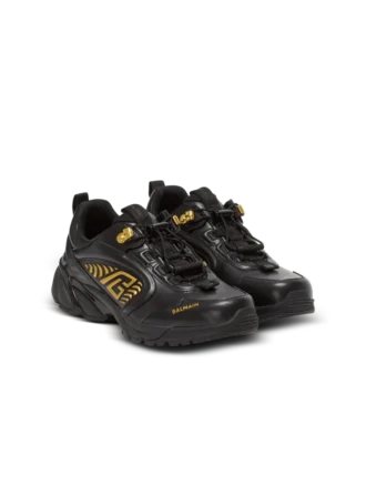 Cosmic Dust glazed leather trainers