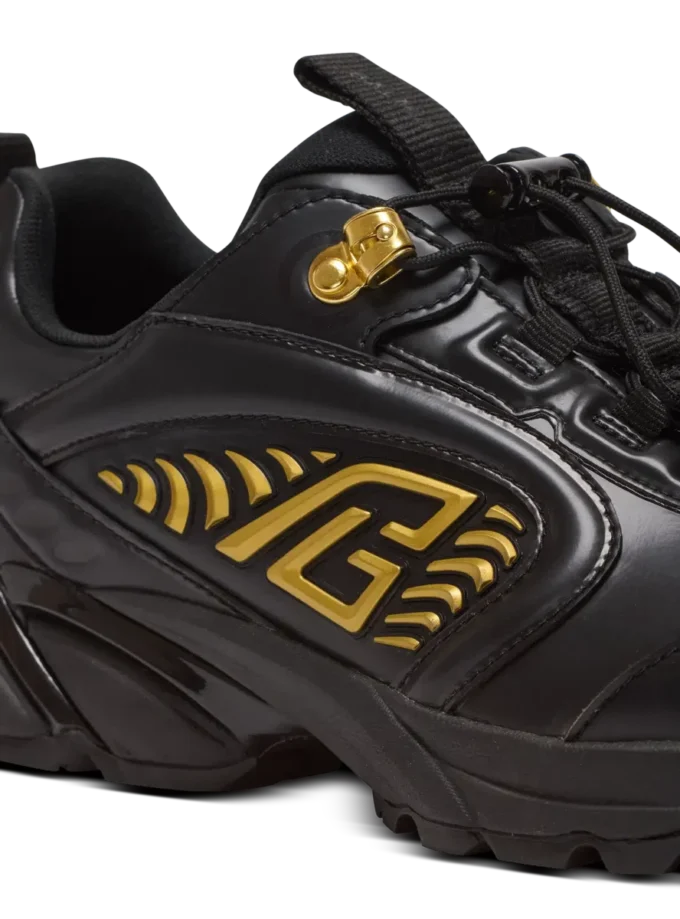 Cosmic Dust glazed leather trainers
