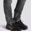 Cosmic Dust glazed leather trainers