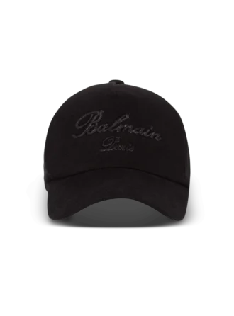 Cotton baseball cap with Balmain Signature embroidery