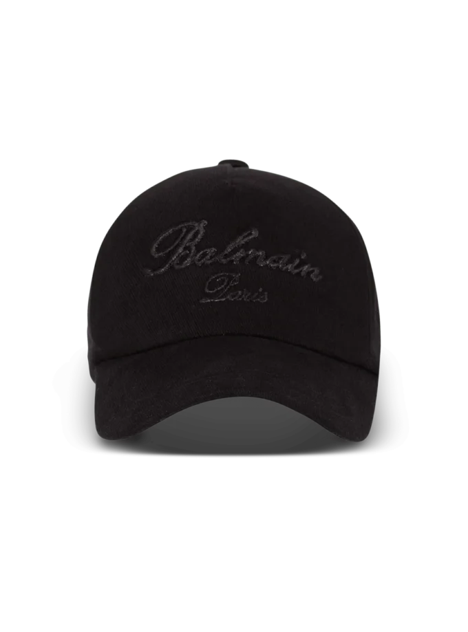 Cotton baseball cap with Balmain Signature embroidery