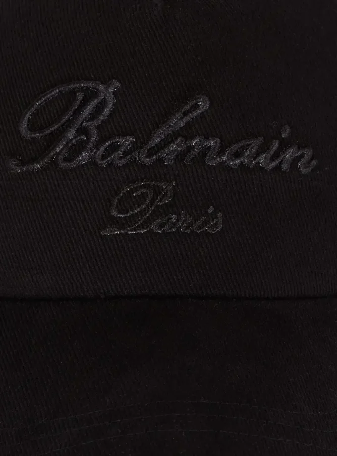Cotton baseball cap with Balmain Signature embroidery