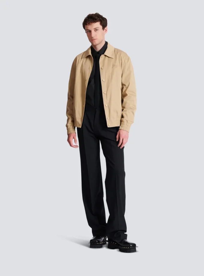 Cotton canvas bomber jacket