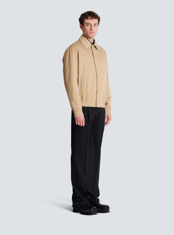 Cotton canvas bomber jacket