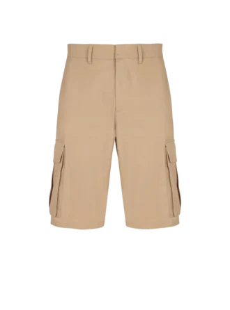 Cotton canvas cargo Bermuda shorts