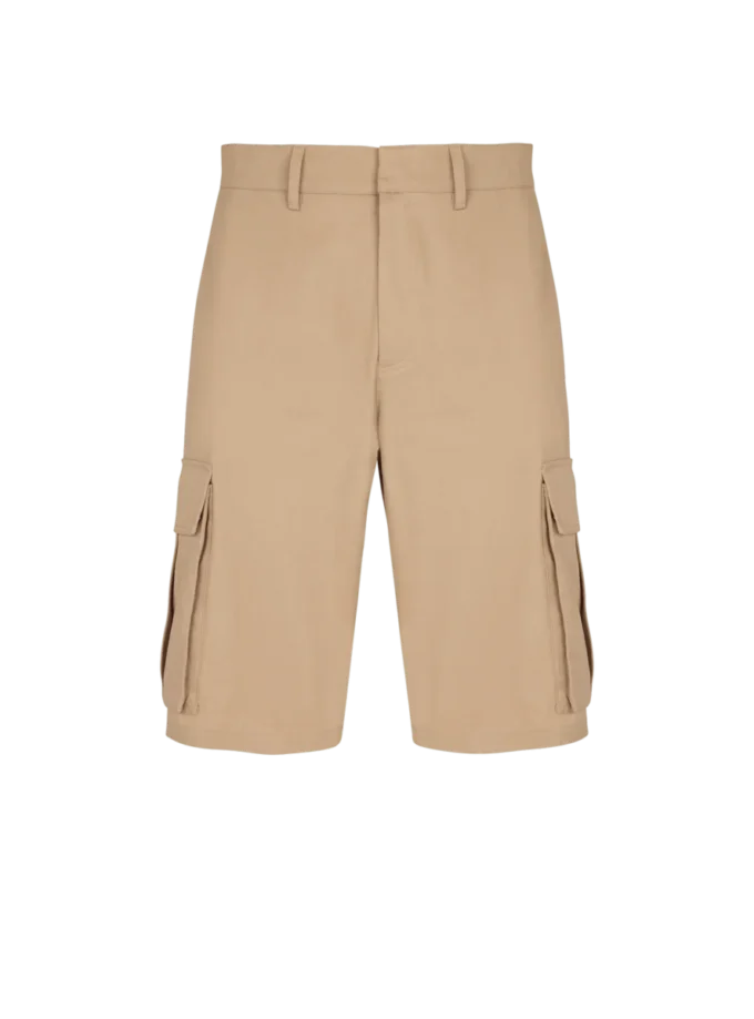 Cotton canvas cargo Bermuda shorts