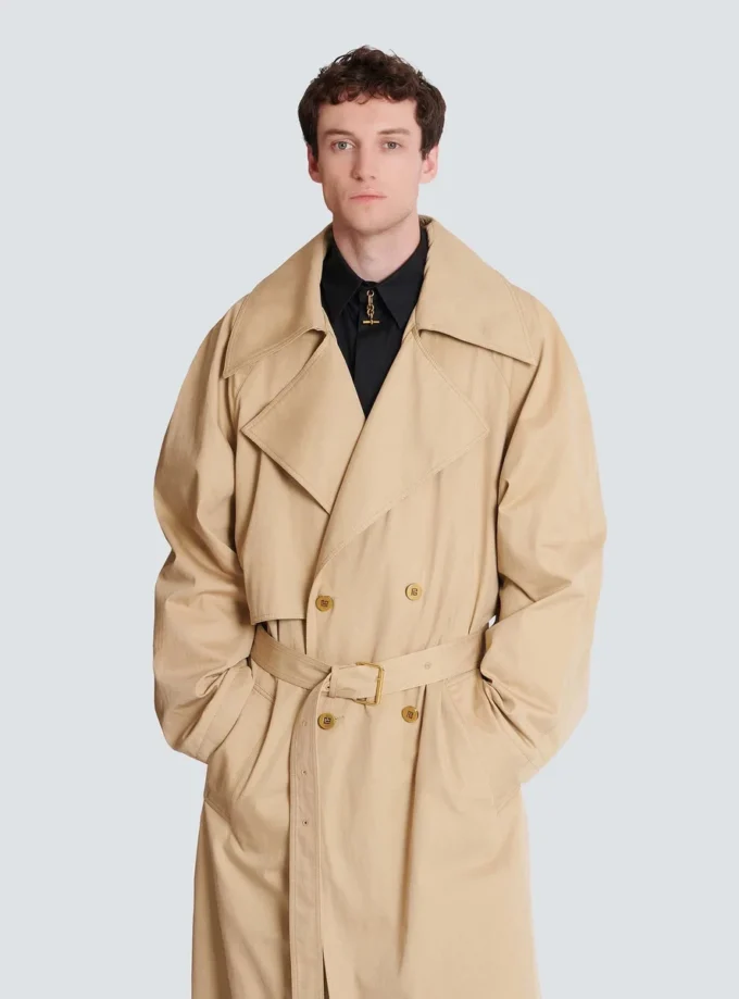 Cotton canvas trench coat