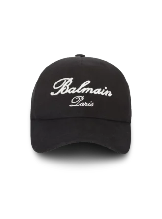 Cotton cap with Balmain Signature embroidery