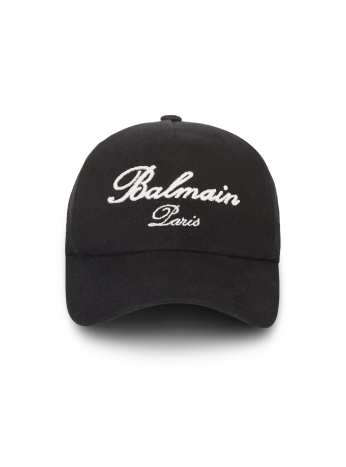 Cotton cap with Balmain Signature embroidery
