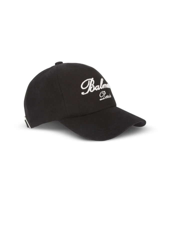 Cotton cap with Balmain Signature embroidery