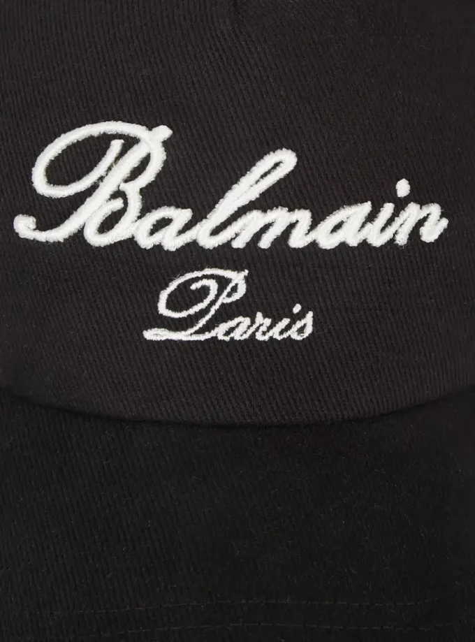 Cotton cap with Balmain Signature embroidery