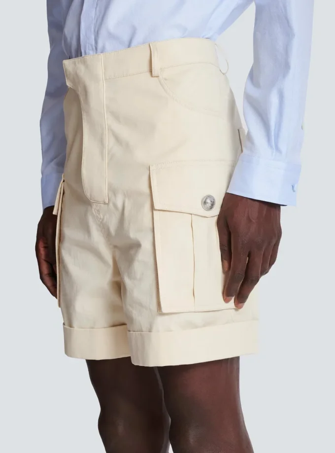 Cotton cargo Bermuda shorts