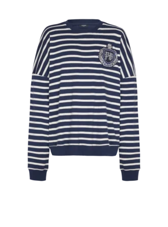 Cotton College Emblem sweatshirt with Breton stripes
