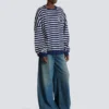 Cotton College Emblem sweatshirt with Breton stripes