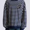 Cotton College Emblem sweatshirt with Breton stripes