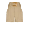 Cotton gabardine shorts with belt