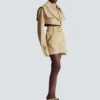 Cotton gabardine shorts with belt